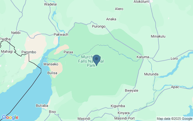 Kaart met locatie Murchison Falls National Park